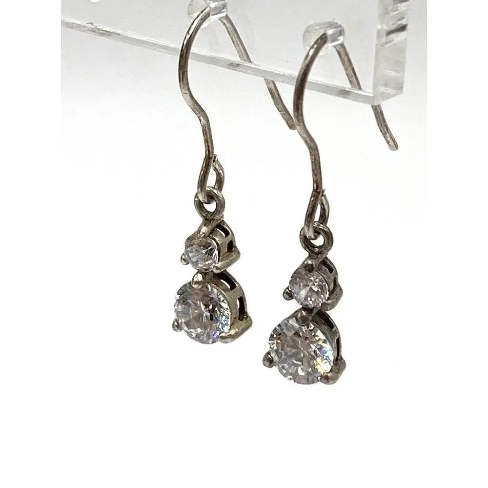 Avon 925 Sterling Silver Earrings Dangles Drops Bling Marked